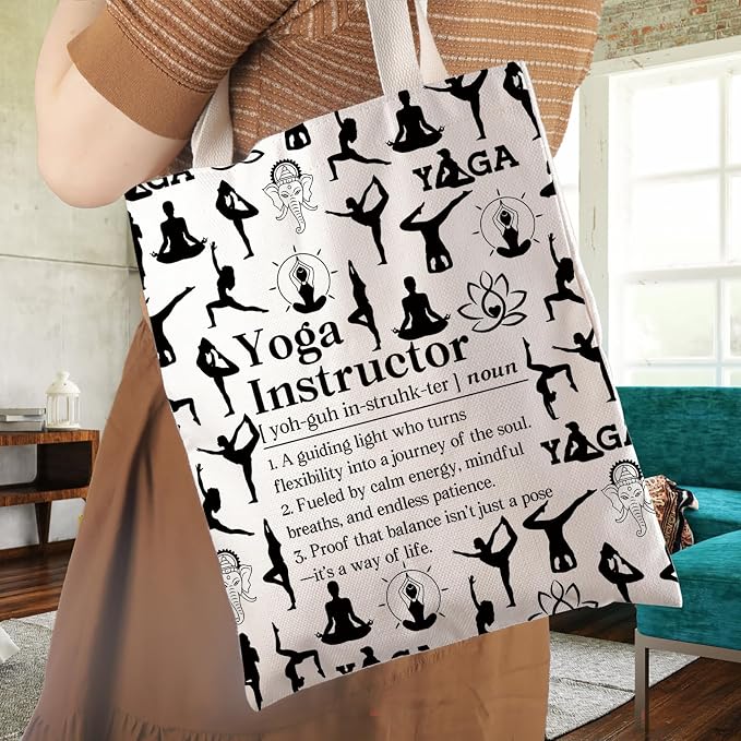 WCGXKO Yoga Instructor Tote Bag Yoga Teacher Accessories Yoga Instructor Thank You Gift