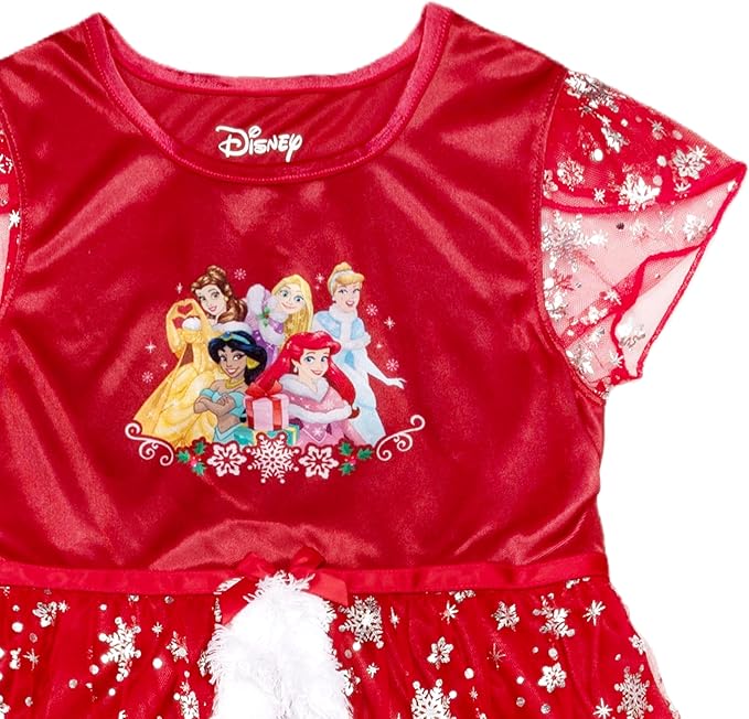 Disney Girls' Princess Dress Nightgown, Fantasy Gown, Soft & Cute Pajamas for Kids