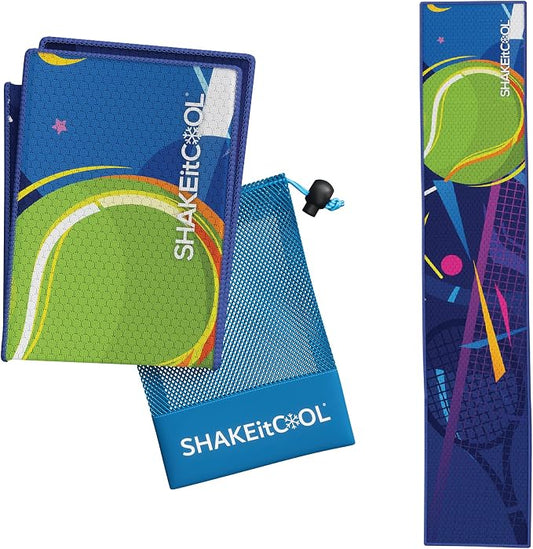 SHAKEitCOOL Original Cooling Towel – Soft, Lightweight, Heat Relief – Perfect for Biking, Running, Yoga, Gym, Gardening – MatchPoint