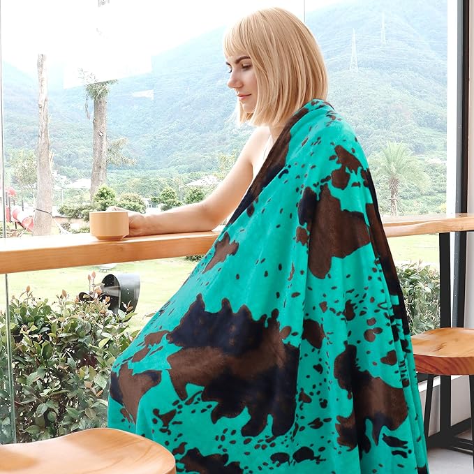 Small Fleece Blanket Teal Throw Blanket Soft Warm Turquoise Blue Blanket Cute Stuff Decor Gifts for Teen Girls Kids Women