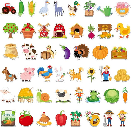 Large Size Cute Fridge Magnets for Toddlers, Preschool Spelling Learning Education Refrigerador Magnetic Toy (Farm 48pcs)