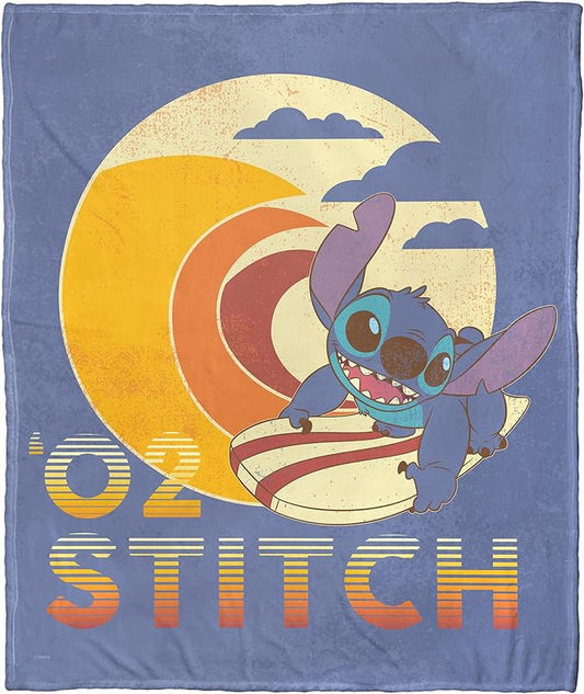 Northwest Lilo and Stitch Silk Touch Throw Blanket, 50" x 60", Vintage Aloha Stitch