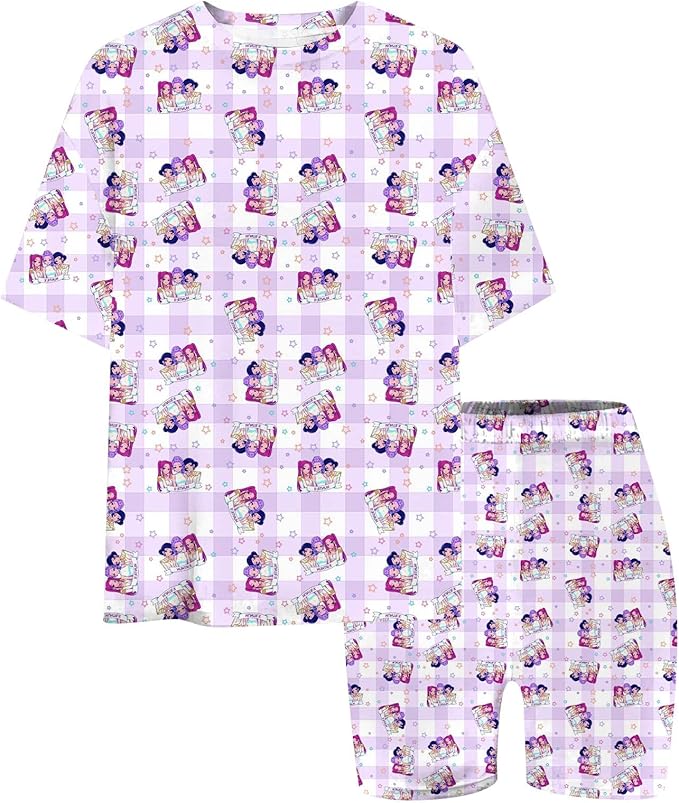 K-POP DEM0N Hunters Outfits for Girls, 2 Piece T-Shirts and Apparel Sets Birthday Gift
