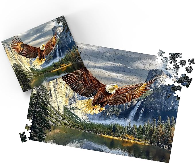 Puzzles for Adults 500 Pieces, Eagle Jigsaw Puzzles - Eagle Park, Impossible Eagles Puzzle, Finished Size 20.47 * 14.96”, with 1:1 Poster, Letter on The Back