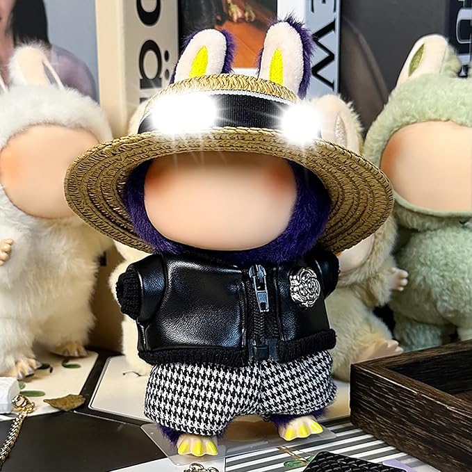 Clothes Fit for 17CM Doll, Fashion Doll Clothes Outfit Set Cute Theme Designer Toys Dress Accessories for Collector Fans Display (Black Straw Hat)