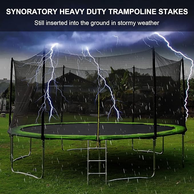 12inch Trampolines Wind Stakes Heavy Duty U Type Sharp Ends Safety Ground Anchor Galvanized Steel for Soccer Goals, Camping Tents and Huge Garden Decoration (u Stakes 6pcs)