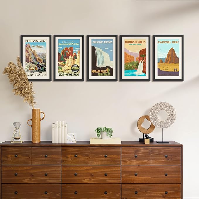 upsimples 11x17 Picture Frame Set of 10, Display Pictures 9x15 with Mat or 11x17 Without, Multi Photo Frames Collage for Wall Display, Black | Fit 9x15 and 11 x 17 Photos, Wall or Tabletop Display, For Gallery Hallway Living Room, For Christmas