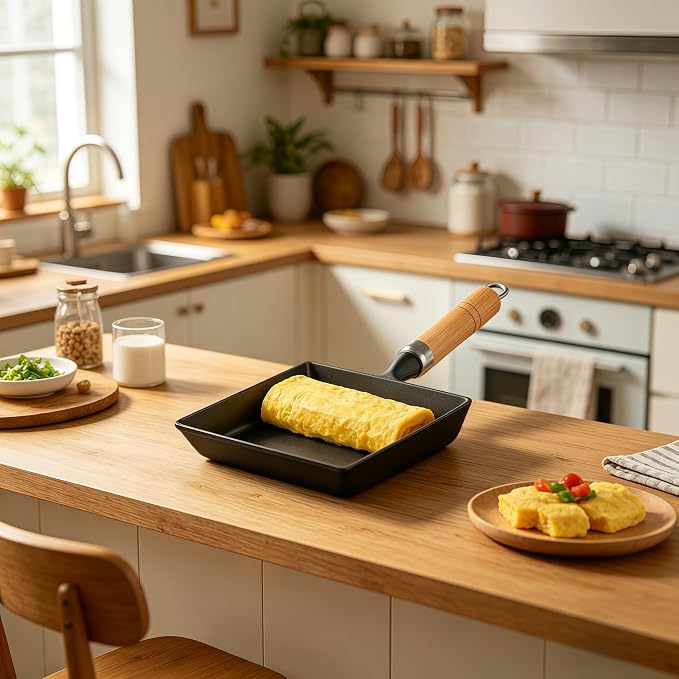 Cast Iron Tamagoyaki Pan Japanese Egg Roll Omelette Skillet