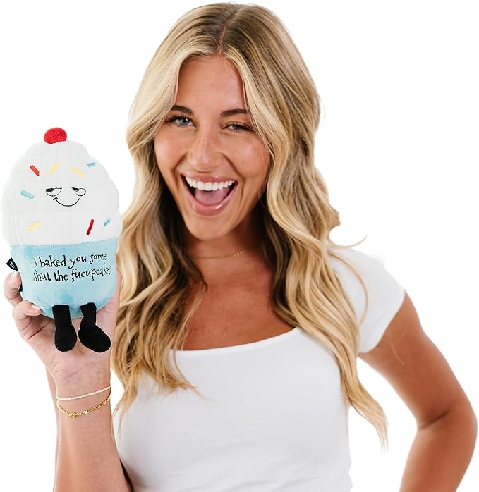 Cupcake Plushie - I Baked You Some Cupcakes Funny Cupcake Plush, Sarcastic & Sassy Food Plush Toy for Gifting