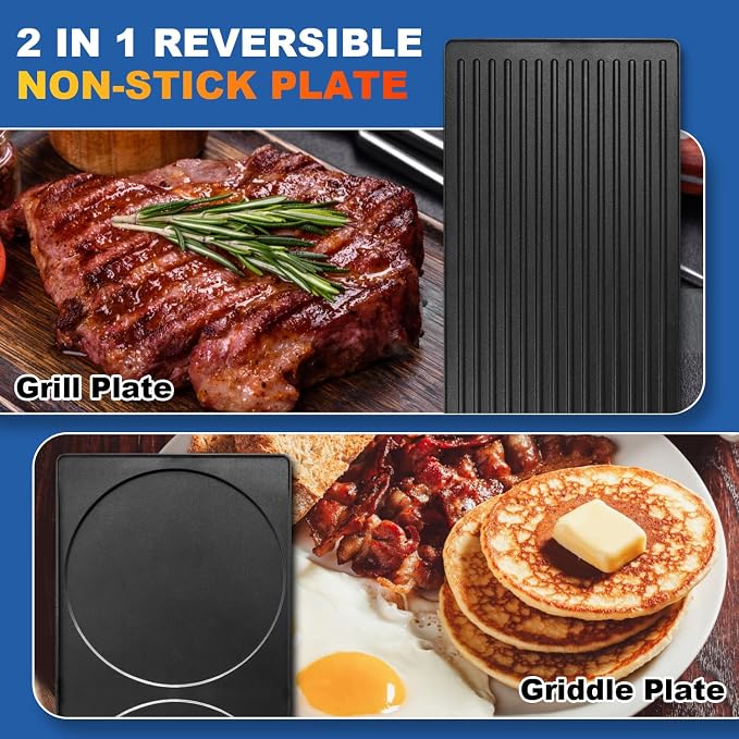 Indoor Grill, CUSIMAX Raclette Table Grill 1500W Electric Grill Korean BBQ | 2in1 Reversible Non-stick Plate/Temperature Adjustable/8 Trays & Wooden Spatulas/Double-layer Design/Sturdy Wooden Base