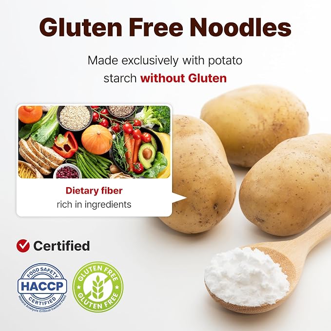 Sempio Glass Noodles, Dangmyun, Gluten-Free, 15.08 oz / 450 g | Sweet Potato Vermicelli, Ideal for Korean Food, Japchae, Galbitang, Good Carbs, Fat-Free, Pasta Alternative