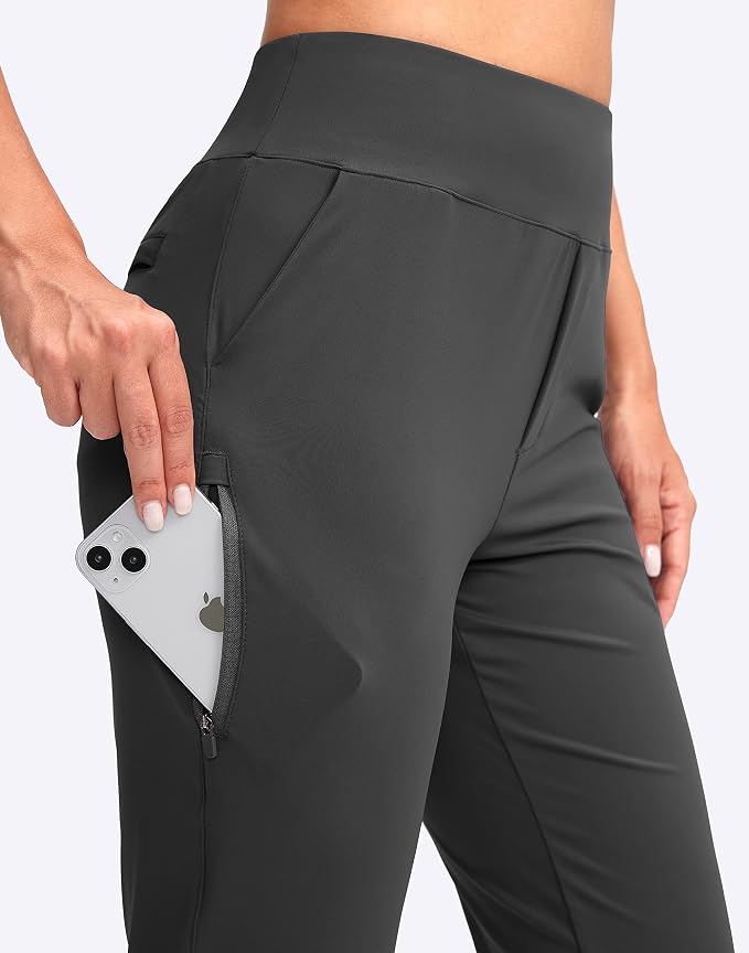 YYV Women's Golf Pants High Waist Stretch Ankle Pants with Pockets | Work Ankle Pants, Dress Pants with 4 Pockets, For Yoga Business Travel Casual