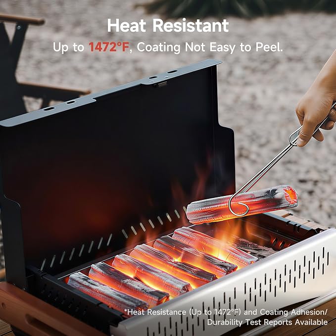 Portable BBQ Charcoal Grill, No Assembly Hibachi Grill for Camping | Height Adjustable 304 Stainless Steel Grate, Easy Clean Enamel Tray, Foldable Grill for Beach and Patio