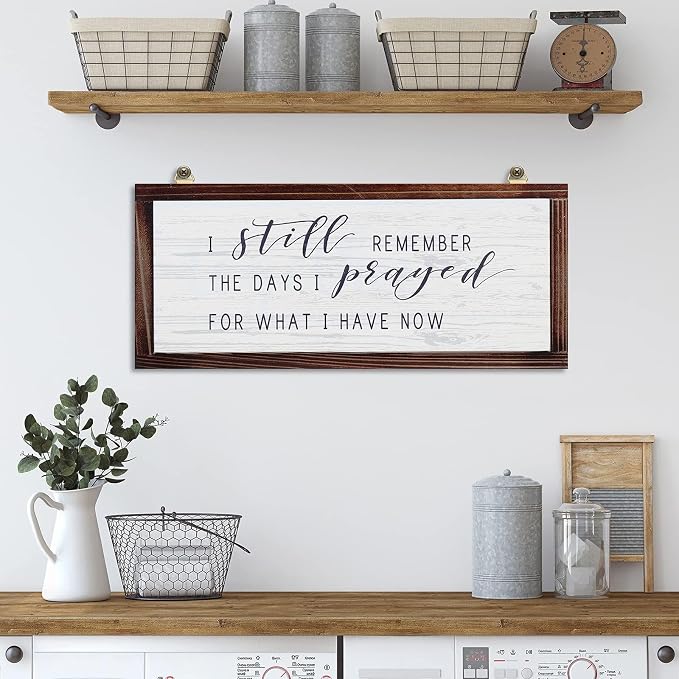 Jetec I Still Remember The Days I Prayed Rustic Wood Sign | Christian Inspirational Quote, Vintage Farmhouse Wall Decor, Wooden Plaque for Home Living Room Garden