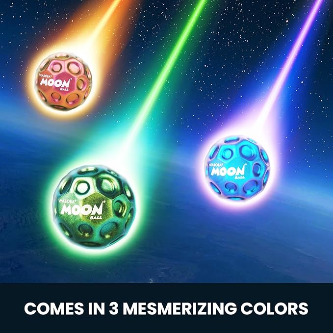 Waboba Metallic Moon Ball - Hyper Bouncy Ball - All Ages Extreme Bounce and Fun - Perfect for Active Play and Outdoor Games
