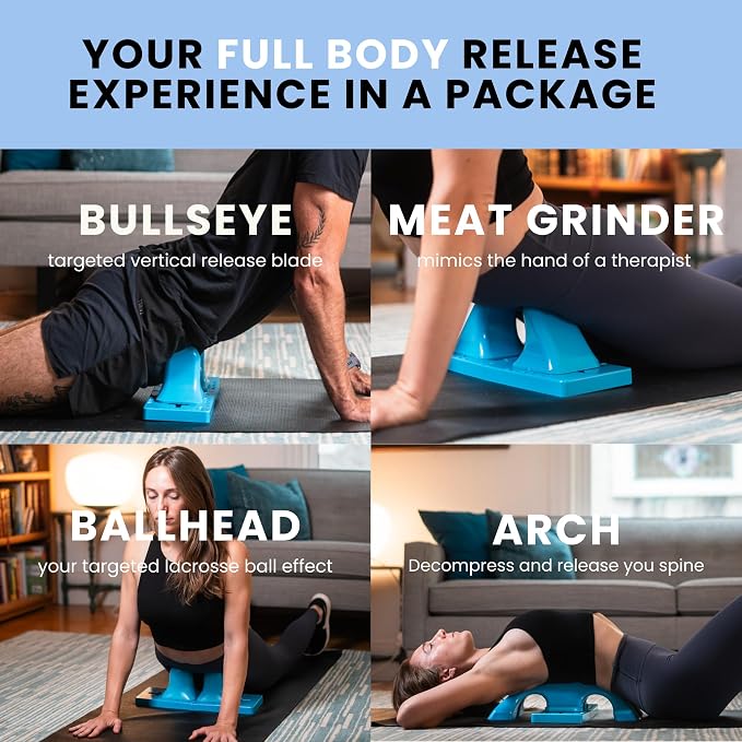 Thrival Relief Pro - Fully Adjustable Psoas, Back and Hip Flexor Muscle Release Tool with Thrival App for Targeted Routines, Deep Tissue, Trigger Point Massage (Blue) – Made in USA