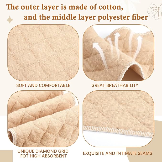 6 Pcs Cotton Tummy Liners for Skin Folds, Under Belly Sweat Liners for Sweat Rash, Cloth for Sweat Absorbing