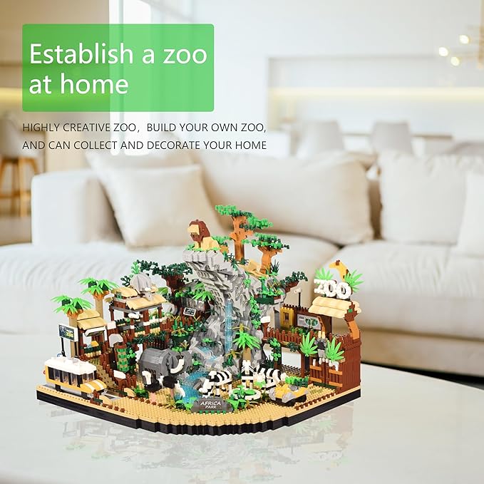 Zoo Architecture Micro Building Blocks Sets - 4800PCS, Animals Park MIni Bricks Modle Kit Toy Present for Adults and Ages of 14+
