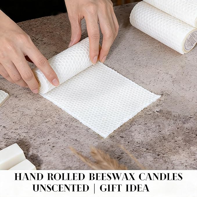 8 Pack Beeswax Pillar Candles, White Natural Beeswax Candles 160 Hours Long Burning for Emergency,Unscented Organic Bees Wax Candle for Home,Prayer,Dripless Smokeless 2x5in