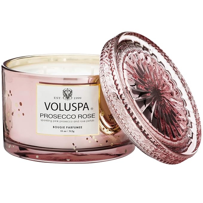 Voluspa Prosecco Rose Corta Maison Boxed Glass Candle, 11 Ounces