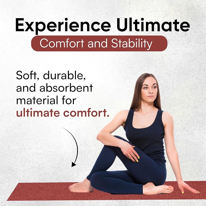 Yoga Mat Towel - Double Sided Microfiber Yoga Towel - Sweat Absorbent Non Slip Hot Yoga Towel - Lightweight, Quick Drying Pilates Towel - 73" x 26", Sedona