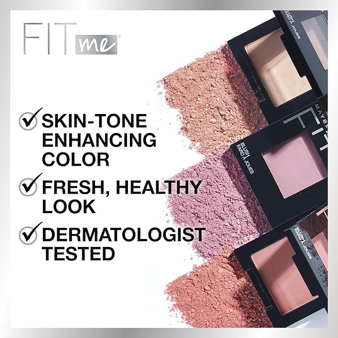 Maybelline Fit Me Blush, Lightweight, Smooth, Blendable, Long-lasting All-Day Face Enhancing Makeup Color, Pink, 1 Count