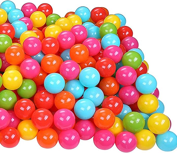 BalanceFrom Play Pit Balls Toy Set for Kids with Mesh Bag, Rainbow or Pastel Colors – Crush-Proof Plastic for Ball Pits, Playhouses, Bounce Houses, Pools, Tents, and Birthday Parties