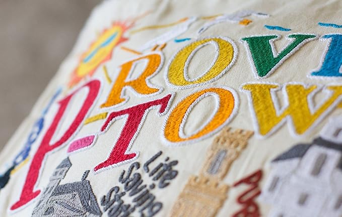 Catstudio Provincetown Embroidered Decorative Throw Pillow