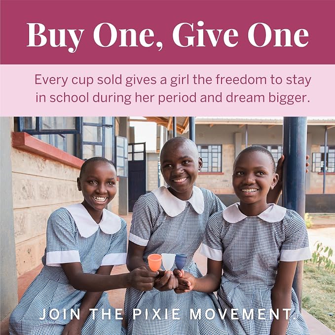 Pixie Soft Menstrual Cup - Ranked 1 for Most Comfortable Reusable Period Cup - Buy One We Give One - Includes Ebook Guide, Cleaning Wipes, Lube, & Storage Bag - Tampon and Pad Alternative