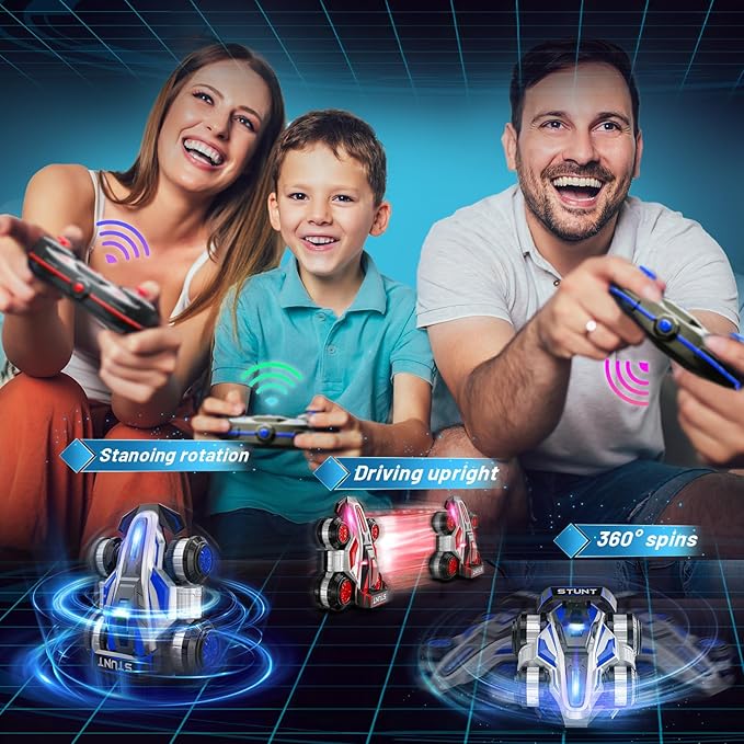 High Speed Drift Remote Control Stunt Deformation Car, Birthday Gifts, for Boys and Girls 3-16 Years Old (Blue)