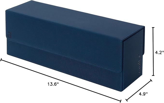 Vault X Card Storage Box, Exo-Tec Material, Detachable Magnetic Lid, with Dividers & Foam Fillers, for Trading Cards (Blue)