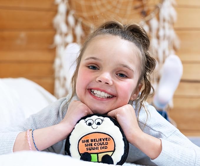 Sushi Plushie - She Believed She Could Sushi Did Punny Sushi Plush, Cute Food Plushie Gift for Kids