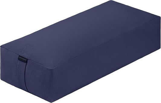 Retrospec Sequoia Meditation Cushion & Yoga Bolster Pillow With Cotton Cover - Supportive 24x12x6in Rectangle for Spine Relief, Joint Support & Posture - Machine Washable With Carry Handle