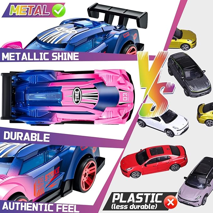 Color Changing Cars Toys Bath Toys for Ages 1-3 4-8 Valentines Day Gifts for Kids Grandkids Boys Birthday Gifts Race Cars Themed Party Favors Valentines Basket Stuffers Sensory Die-Cast Toys
