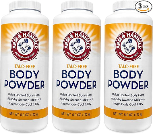Talc-Free Body Powder for Body Odor Sweat & Moisture (3 pack)