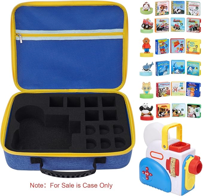 MGZNMTY Storage Case Compatible with Little Tikes Story Dream Machine Books for Kids, Storybook Projector Audio Play and Character Collection Toddler Toys Gifts Travel Box (Only Case) (Blue)