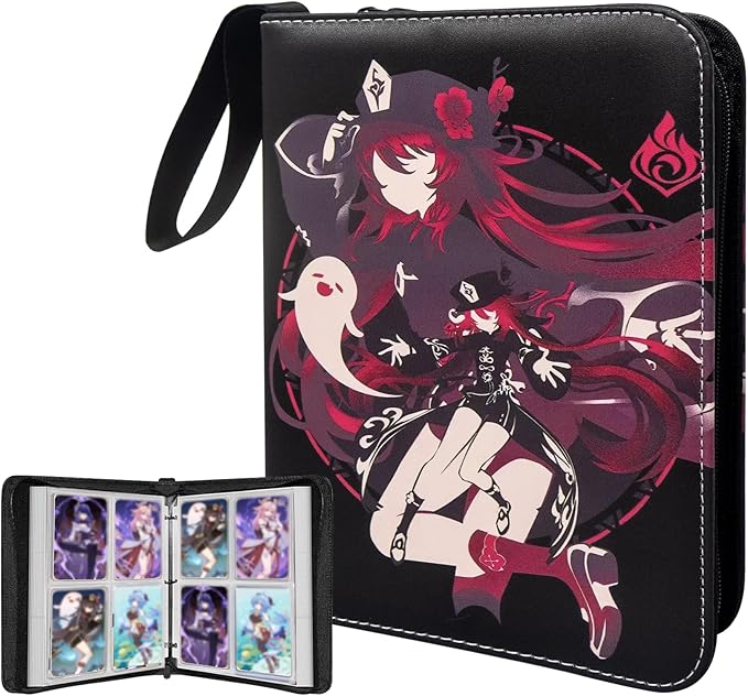 Card Binder for Cards,4 Pocket with 50 Sleeves up to 400 Cards,Waterproof Card Storage Bag with Removable Sleeves for Games and TCG Cards