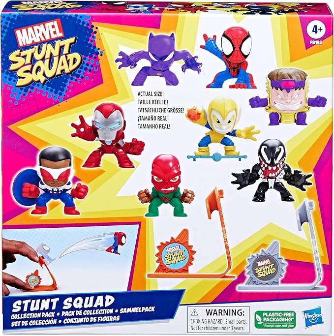 Marvel Stunt Squad Collection Pack, Action Figure Set, Super Hero Toys, Action Figures, Mini Action Figures, Playset, Toys for Kids Ages 4 and Up
