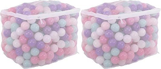 BalanceFrom Play Pit Balls Toy Set for Kids with Mesh Bag, Rainbow or Pastel Colors – Crush-Proof Plastic for Ball Pits, Playhouses, Bounce Houses, Pools, Tents, and Birthday Parties