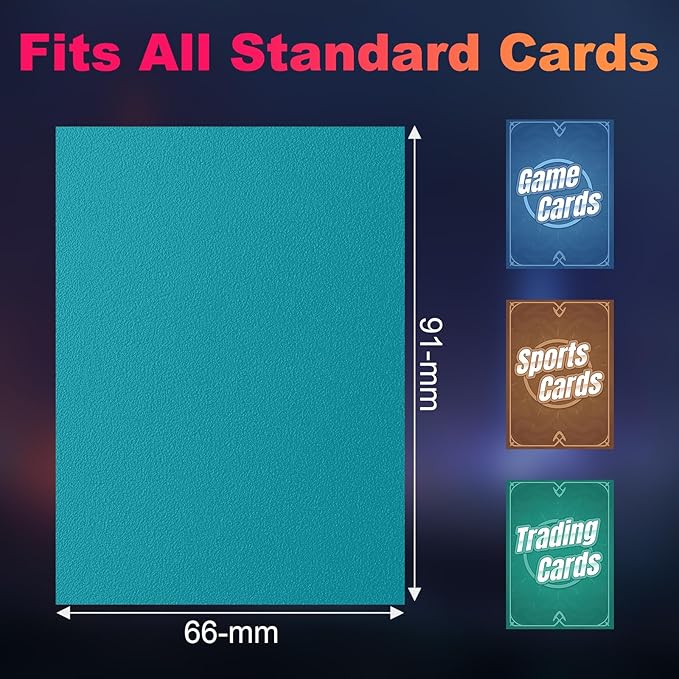 200 Pack Card Sleeves, Matte Dual Trading Card Sleeves with Opaque Back & Smooth Shuffle, Tear Resistant Card Protectors for MTG, TCG and Game Cards (Glacier Blue)