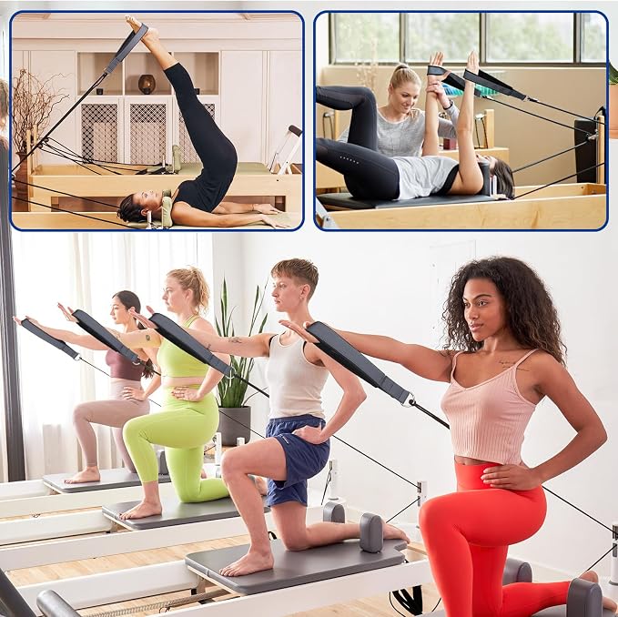 TOBWOLF Pilates Straps - Double Loop D-Ring Straps for Reformer, Padded, Home Gym Workout