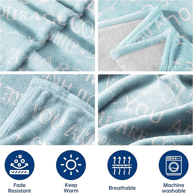 Gift for Women, Get Well Soon Blanket, Sympathy Gift for Her Him | Thinking of You Present, Inspirational Birthday Gift for Sister Friend Daughter Son Coworker Nurse, 60'' x 50''