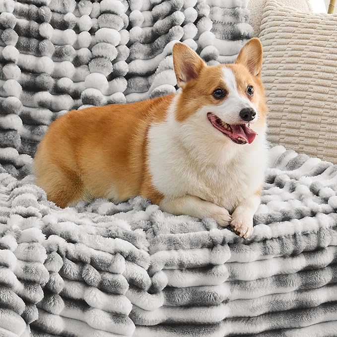 BEDELITE Striped Fleece Throw Blanket, Black&White, 50"x60" | 300GSM Microfiber Fleece, Soft Cozy, Lightweight Warm, Double-Sided Plush, Machine Washable, Gift, Room Decor, for Couch Sofa