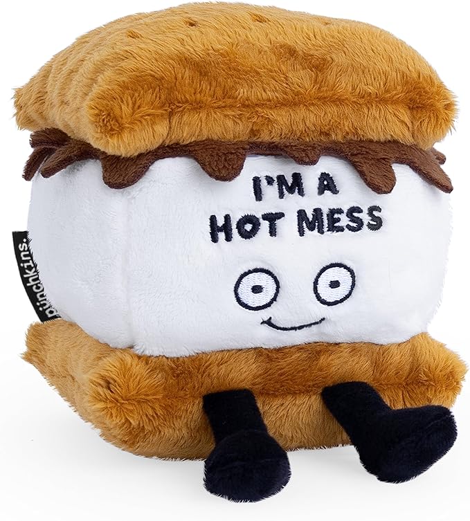 S'Mores Plushie - I'm A Hot Mess Sassy Smores Plush, Gift for Chocolate Lovers, Food Plush Toy for Gifting