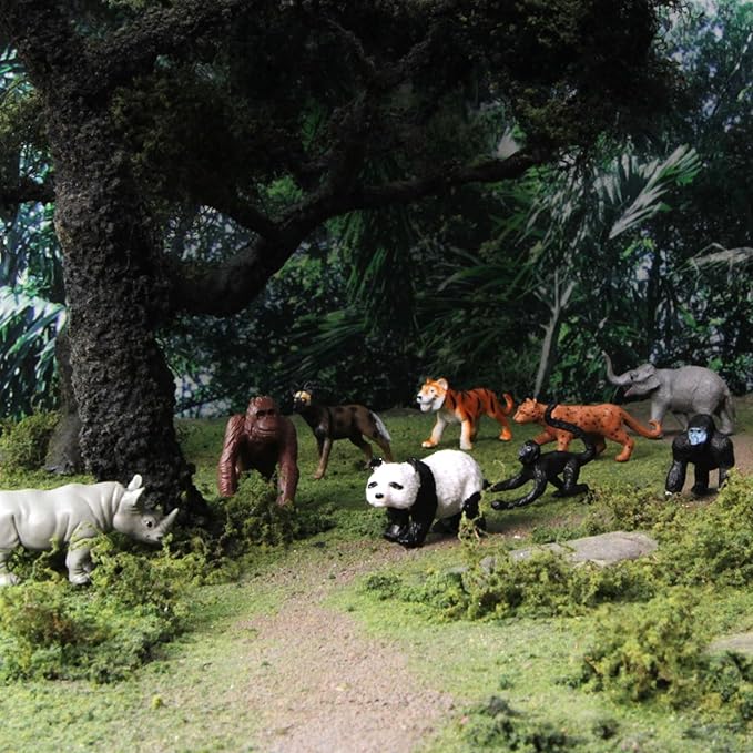 Safari Ltd. Endangered Species Toob - Figurines of Gorilla, Panda, Bengal Tiger, Orangutan, Rhino, Spider Monkey, Wild Dog, Elephant, Amur & Snow Leopard - Educational Toys for Boys, Girls & Kids 3+