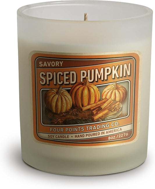 Spiced Pumpkin 8 Oz Scented Soy Aromatherapy Candle w/Jar