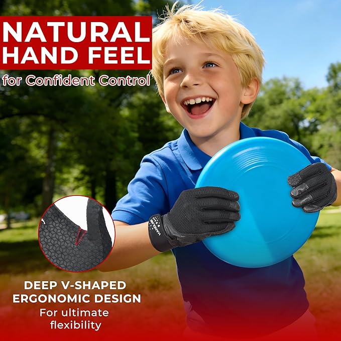HANDLANDY Ultimate Frisbee Gloves – Flying Disc Gloves for Adults and Youth with Consistent Grip, Lightweight Breathable Fit, Perfect for Throws, Catches, and Disc Sports