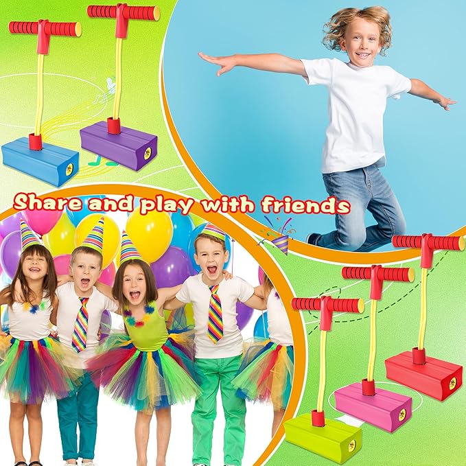 5 Pcs Jumping Pogo Stick Fun and Safe Foam Jumping Stick Toy for Girls and Boys Outdoor Jumping Toys Christmas Birthday Fun Gifts