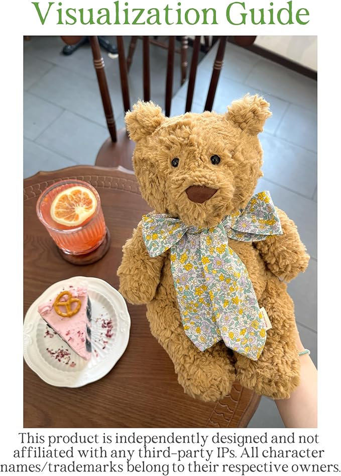 9-12''/30cm Stuffed Animals Clothes White Knit Sweater & Scarf Set for Bashful Bunny and Teddybear（NO Doll） (Yellow)