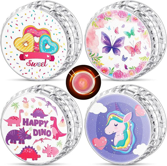 Lewtemi 4 Pack YoYo for Kids LED Light up YoYo Unicorn Donut Butterfly Dinosaur Beginner Responsive Ball Toys Gift for Girls Ages 6-12 Unicorn Donut Butterfly Dinosaur Pink Party Favors